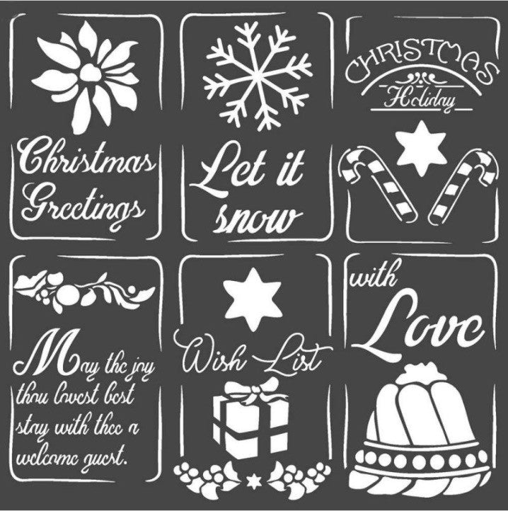 Stamperia Thick Christmas Tags Stencil
